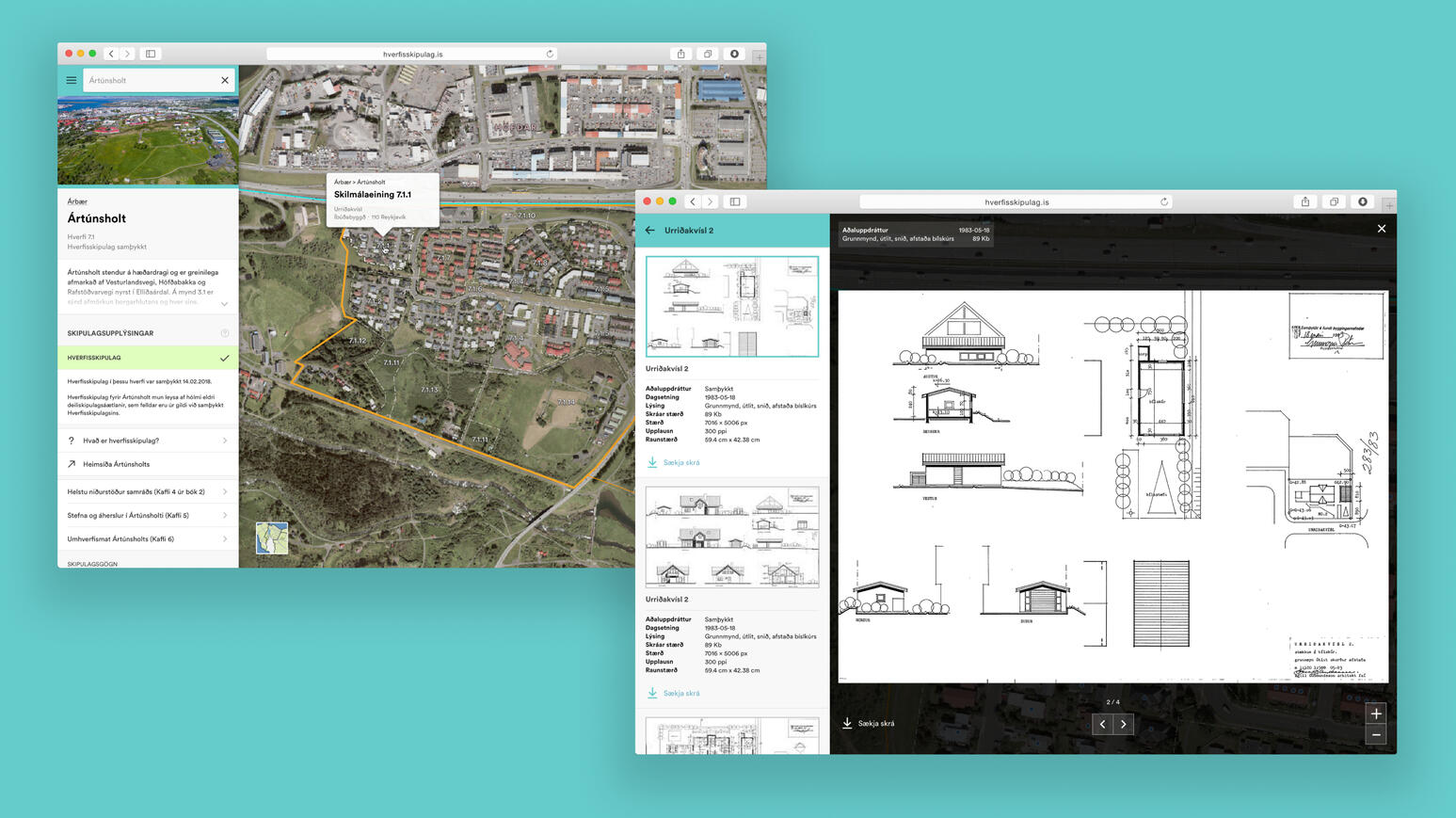 Reykjavik City&#39;s Neighborhood planning app on desktop