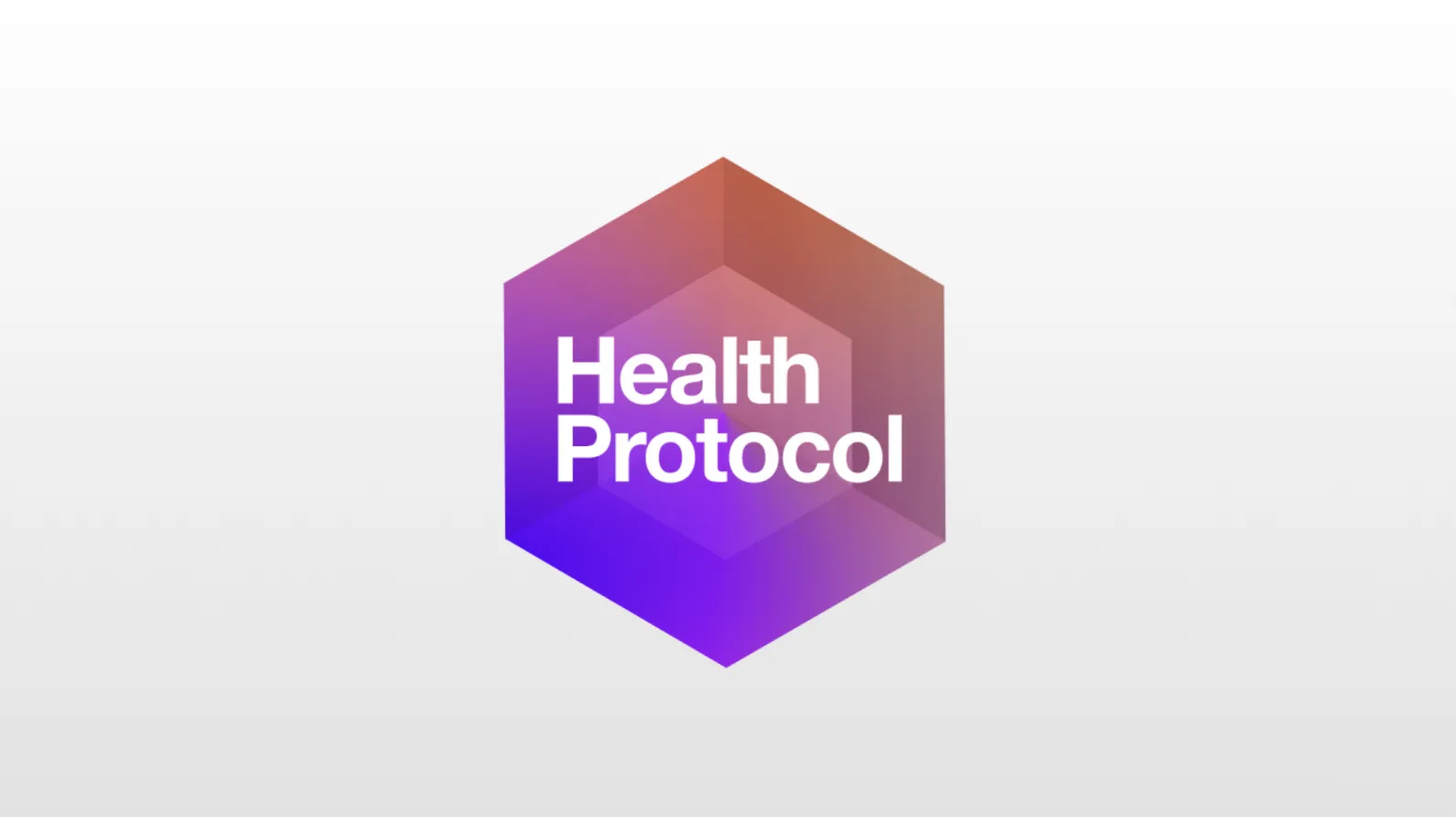 Health Protocol app icon: a purple gradient hexagon.