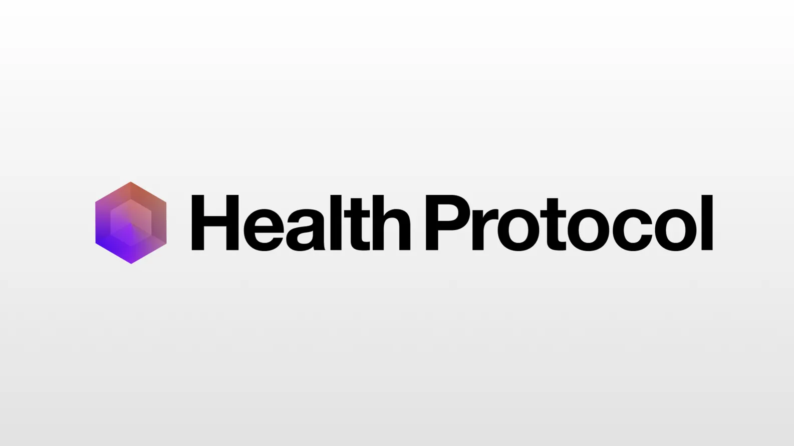 Health Protocol wordmark with its gradient hexagon logo.