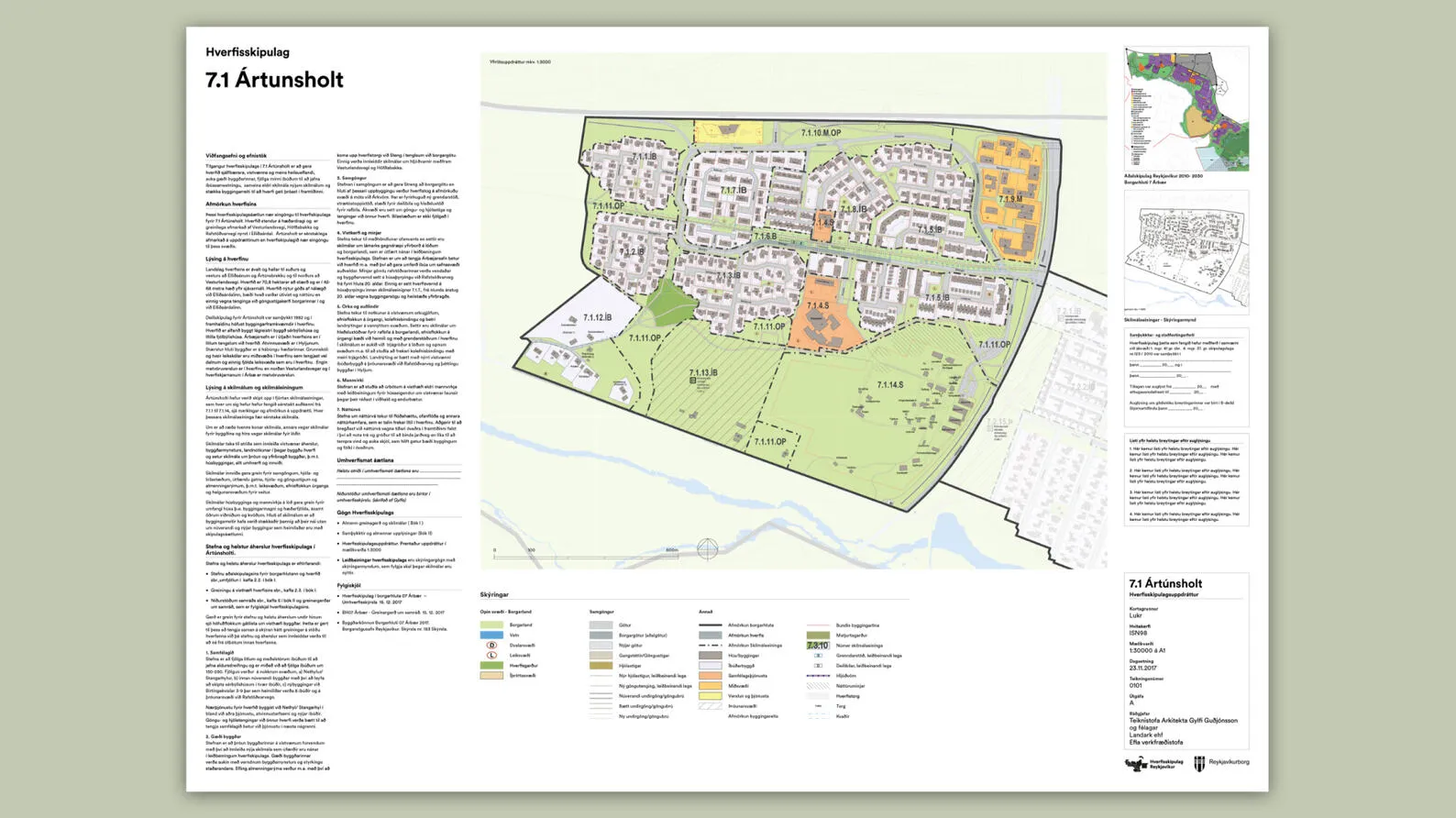 Standardised planning poster for 7.1 Ártúnsholt.