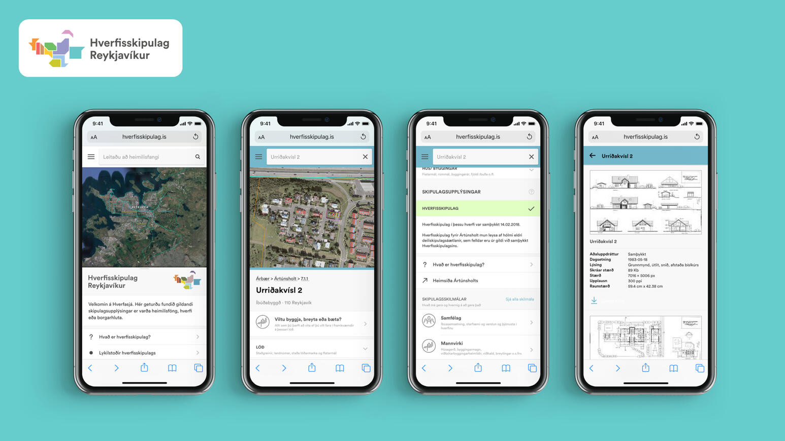 Reykjavik City's Neighborhood planning app on mobile